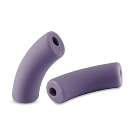5 x Acryl tube kralen matt Paisley purple ca. 35x11mm (Ø4mm)