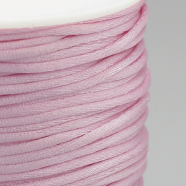 2 meter satijnkoord  van ca. 1 mm dik, roze
