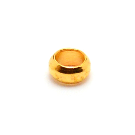25 x Metalen knijpkralen messing rondel 4 x 2 mm – gat 2,5 mm – goudkleur (Nikkelvrij)