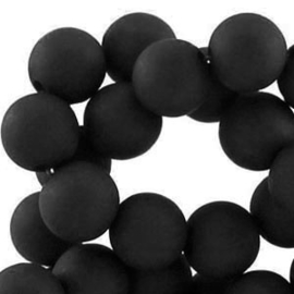 20 x Acryl kralen mat rond 8mm zwart