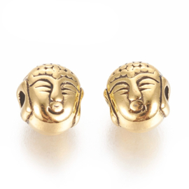 10 x Antiek goudkleur metalen Buddha kralen 8 x 7 x 5,5mm gat: 1,5mm (Nikkelvrij)