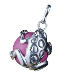 Echt Sterling 925 massief zilveren harmony ball Engelenroeper kikker roze klankbol