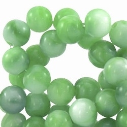 10 stuks kunststof kraal rond groen gemeleerd 8 mm