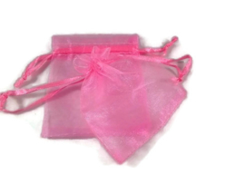 c.a. 100 x Organza zakjes 7x9 cm fel roze