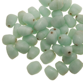 5 x Glaskralen Pebble Mint