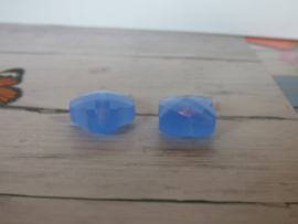 1x Fashion Facet kraal klaver licht blauw afm. ca. 16mm gat: 1,5mm