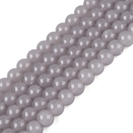 30 x Imitatie jade glaskralen rond 6-6,5 mm – gat 1,4 mm – Dark Gray