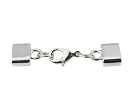 1 x Metalen eindkapjes met ketting en sluiting 14 x 12 x 5mm Ø10mm x 2,8mm