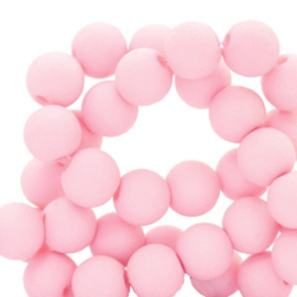 20 x matte acryl kralen 8mm Light rose (Ø1.9mm)