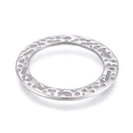 1 x RVS 304 gesloten ring Non-Tarnish 15 x 0,8 mm – binnendiameter 11 mm – RVS kleur (Nikkelvrij)