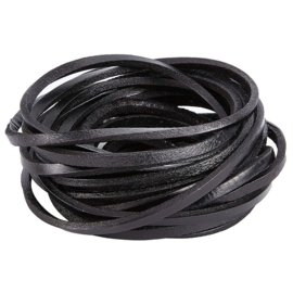 1 meter Runderleder 5 x 3 mm – zwart