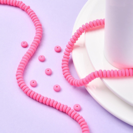 20 x Polymeer kralen rondellen 7mm Deep Pink