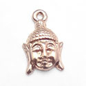 2 x Tibetaans zilveren hanger buddha hoofd 18x12mm rose gold