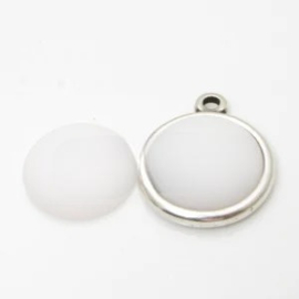 1 x Polaris Matt Cabochon 20mm wit