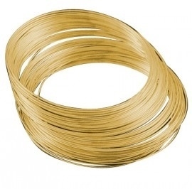 Memory Wire voor armbanden 55 mm 40 wendingen draad dikte 0,8mm goud kleur