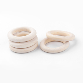 15 x Houten ringen onbewerkt 40 x 7mm, binnen Diameter: 25mm