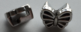 10 x vlinder leer schuiver platinum 12 mm binnenzijde 5,5 mm