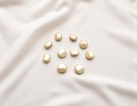 10 x  Glasparels – Hoekig – Ivoor – ca. 7 mm