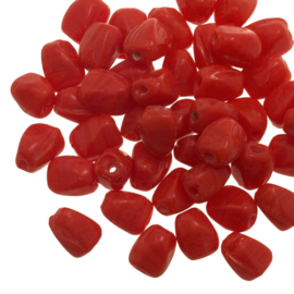 5 x Glaskralen Pebble Red