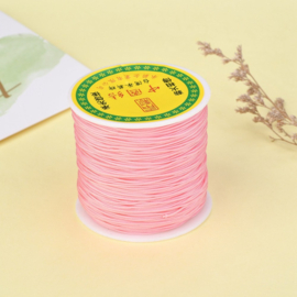 1 rol 90 meter gevlochten nylon koord, imitatie zijden draad 0,8mm Light Coral