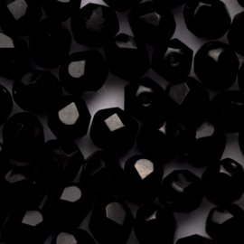 15  x ronde Tsjechië  kraal kristal facet 7mm kleur: zwart gat: 1mm