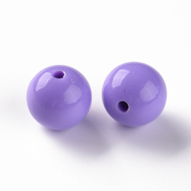 10 x Acryl kralen rond 16 x 15 mm – gat 2,8 mm – Lilac