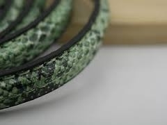 1 meter echt lederen snakeskin groen 10 x 2mm