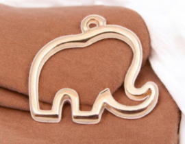 DQ metaal hanger olifant 18x19mm rose goldkleur, oogje 1,3 mm (Nikkelvrij)