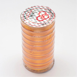1 rol elastiek transparant 0,8 mm licht oranje