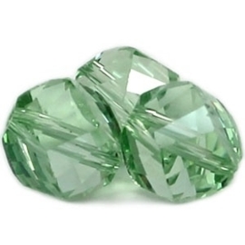 10 x Top helix vorm 10 mm facetkraal Light green (licht groen)