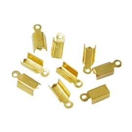 10 x goud kleur veterklemmen 12mm