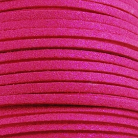 2 meter Faux suède veter,  donker roze  3mm lichte glans