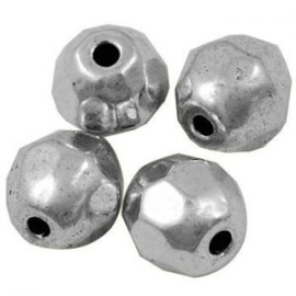 10x DQ Metaal Facet Kraal Antiek Zilver 9 mm Ø 2.0 mm