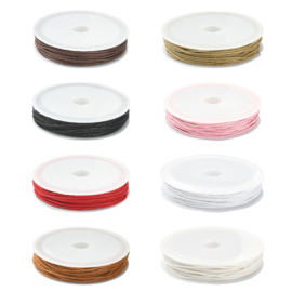 8 rollen Waxkoord katoen 1 mm – diverse kleuren (past niet door de brievenbus)
