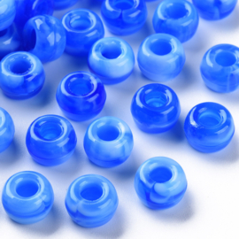15 x Two tone acryl kralen rondellen 11 x 8 mm – gat 5 mm – Blue