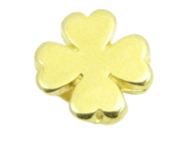 1 x DQ Metaal schuiver klaver goud kleur ca. 5 x 2mm Ø5mm (Nikkelvrij)