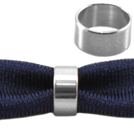 1x DQ metaal schuiver ring Antiek zilver 3x6 mm (Ø 8mm) (Nikkelvrij)