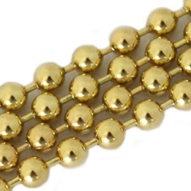 50 cm DQ ball chain / bolletjesketting 3 mm DQ Gold (Nikkelvrij)