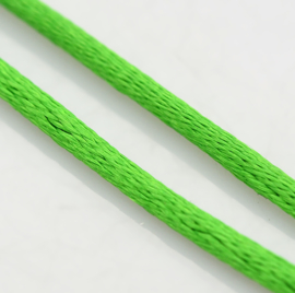 Rol met 10 meter satijn koord Nylon Marcramé koord 2mm kleur Green