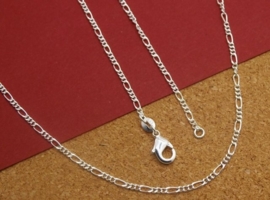 925 verzilverde Figaro ketting verschillende lengtes