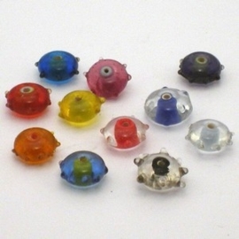 10 x  glaskralen 13x8mm mix