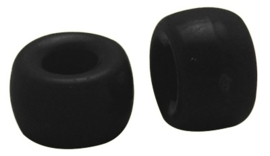 15 x Jelly style acryl kralen zwart  9 x 6mm Gat 4mm geschikt voor veters