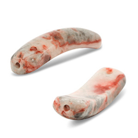 1 x  Natuursteen tussenstuk crazy lace agaat Multicolour grey/beige/white/red ca. 36 x 8,5 - 10,5mm (Ø1,5mm)