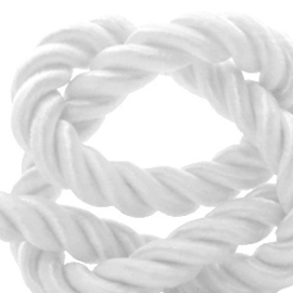 1 rol met 15 meter trendy koord weave 6mm White  (kies voor pakketpost)