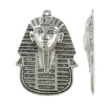 Tibetaans zilveren Egyptische Toetanckamon masker 34 x 49 x 4mm Gat: c.a. 1,5mm