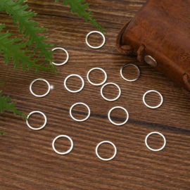 20 x verzilverde gesloten ringen 10 x 1mm  Ø-8,5mm