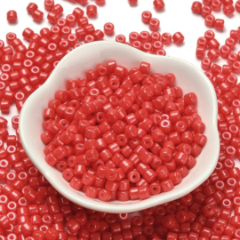 20 gram Baked Pearl Beads – glaskralen met parelglans 4,5 x 3,5 mm – gat 1,2 mm – red