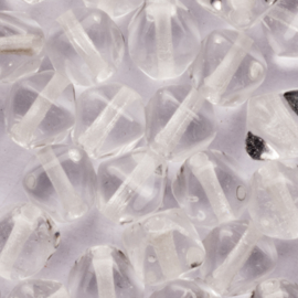 25 x Bicone Tsjechische kralen facet kristal 5mm kleur: transparant gat c.a. : 1mm