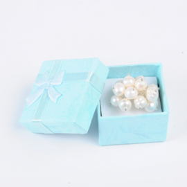 5 x luxe cadeau doosjes voor bijvoorbeeld ringen 41 x 41 x 26mm licht blauw
