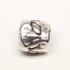 1x DQ metaal kraal met groot gat ca. 7,5 x 7,5mm Ø4,5mm antiek zilver kleur (Nikkelvrij)